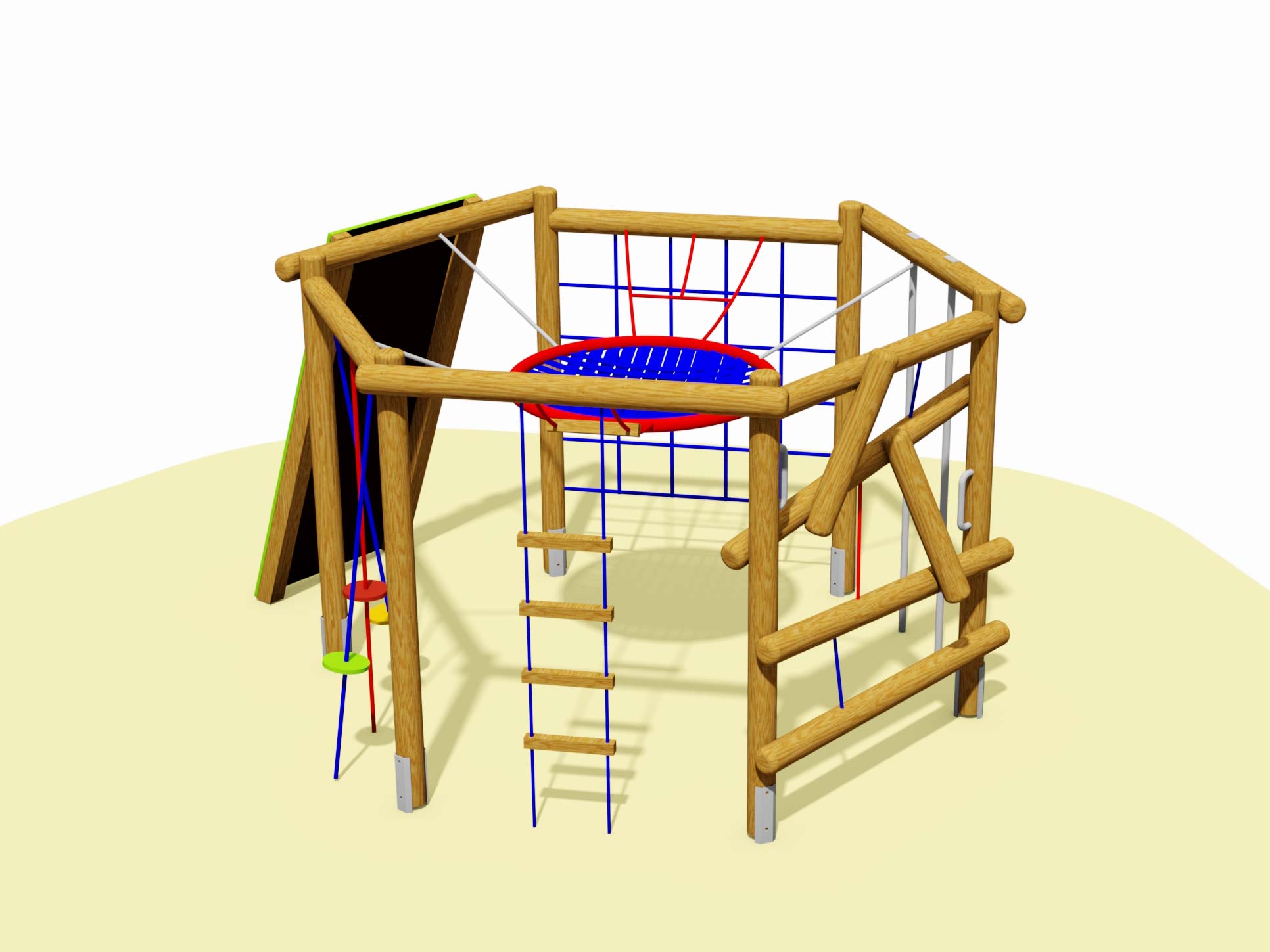 Klettersechseck mit Chill-Korb